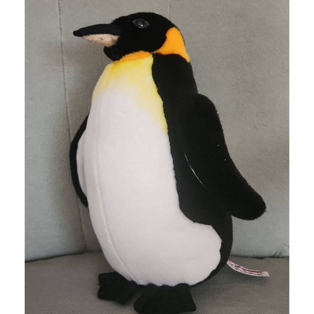 Aurora World Inc. brand plush black white and orange penguine